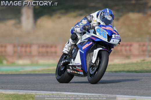 2009-09-27 Imola 1167 Acque minerali - Supersport - Warm Up - Flavio Gentile - Honda CBR600RR